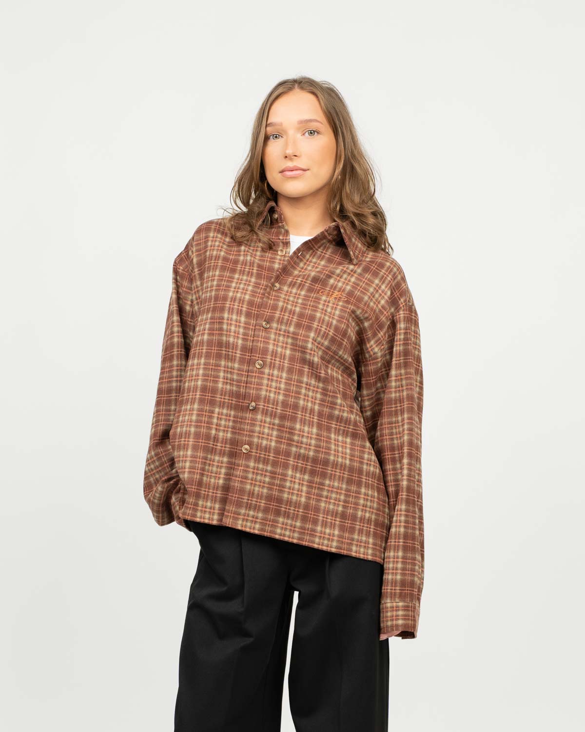 Checkered flannel shirt Bordeaux